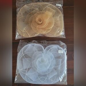 Elegant Gold and White Fascinator Set